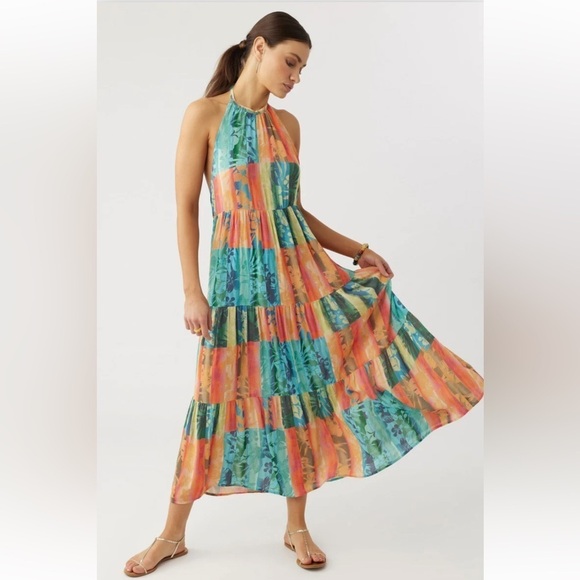 🔆O’NEILL🔆 JENNIFER MAXI DRESS vacation adjustable floral Hawaiian Maxi - Picture 11 of 16
